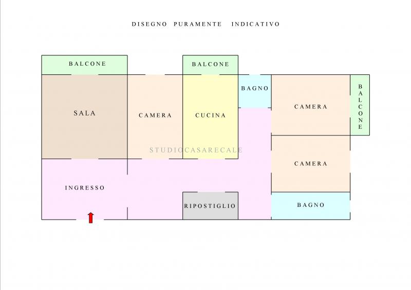 appartamento  ampio con tre camere 
